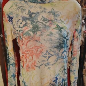 Source Unknown Vibrant Pattern Long Sleeve Top
